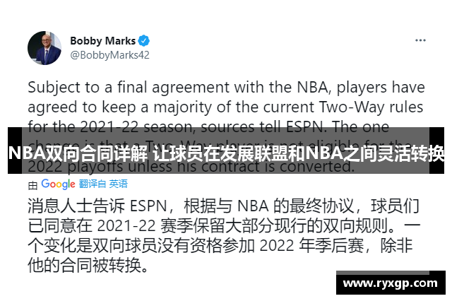 NBA双向合同详解 让球员在发展联盟和NBA之间灵活转换